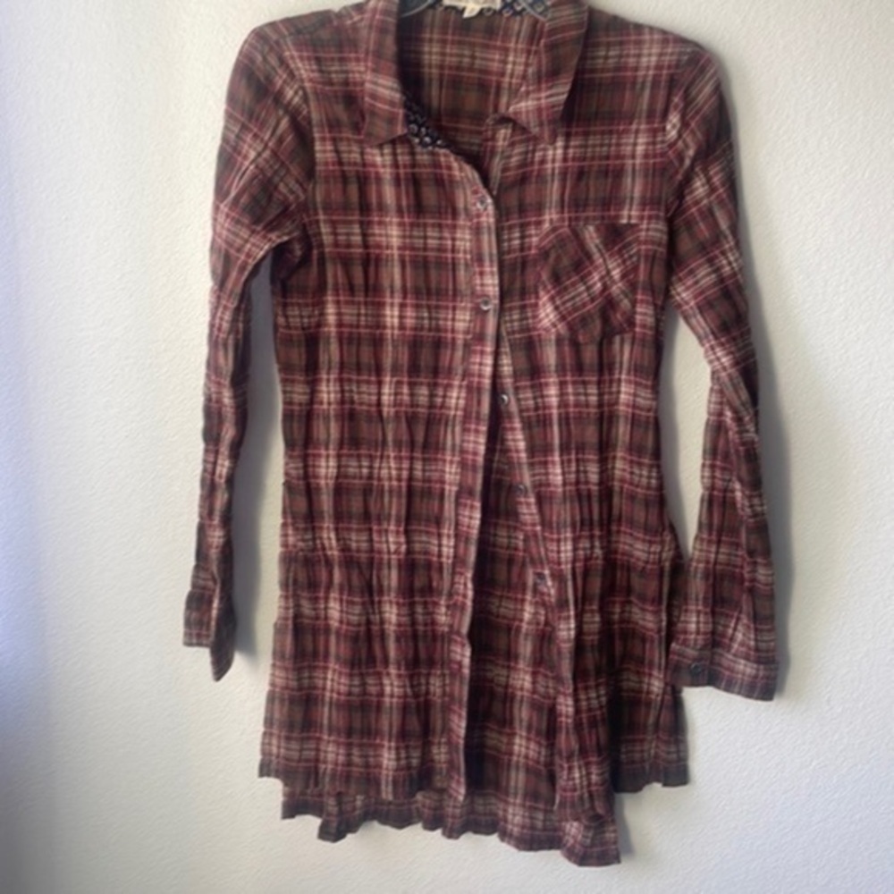 Hem & thread shirt, plaid button up size small Bikercore